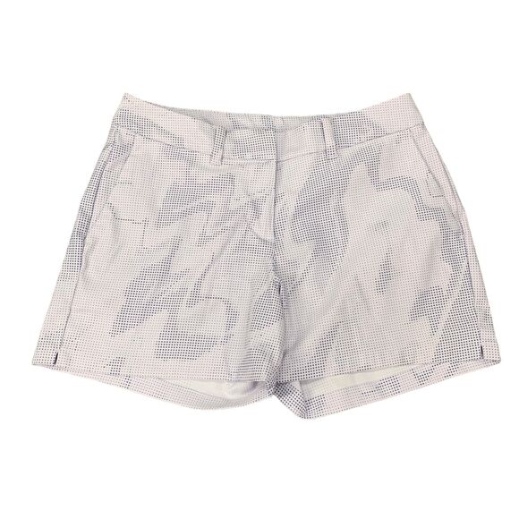 Nike Shorts Womens 4 Purple Dri Fit Dot Print Performance Flex Zip Fly Pockets - Picture 1 of 12